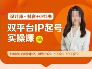 双平台IP起号实操营,教你如何靠打造设计IP,赚到10万、100万、1000万?-第一资源网