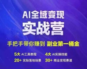 Ai全域变现实战营，手把手带你赚到副业第1桶金-第一资源网
