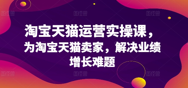 淘宝天猫运营实操课，为淘宝天猫卖家，解决业绩增长难题-第一资源网
