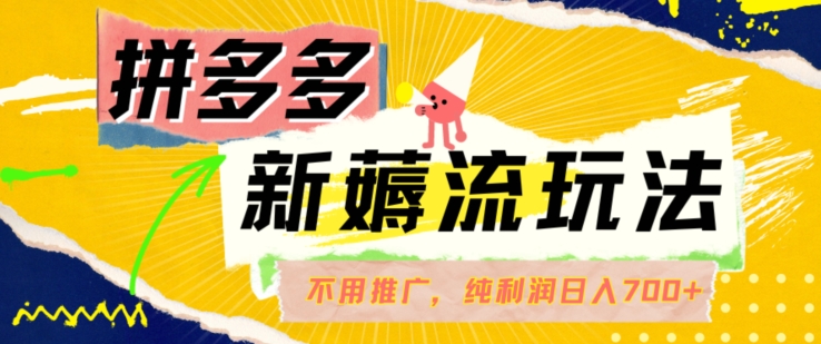拼多多最新薅流玩法，无需开车推广，纯靠自然流吃饭-单纯赚50+利润，日入700+【揭秘】-第一资源网