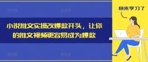 小说推文实操改爆款开头，让你的推文视频更容易成为爆款-第一资源网