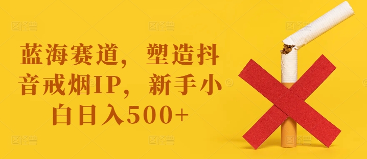 蓝海赛道，塑造抖音戒烟IP，新手小白日入500+【揭秘】-第一资源网