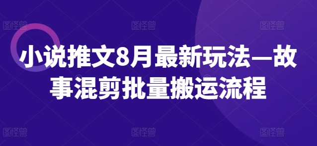 小说推文8月最新玩法—故事混剪批量搬运流程-第一资源网
