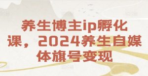 养生博主ip孵化课，2024养生自媒体旗号变现-第一资源网