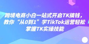 跨境电商小白一站式开启TK搞钱，教你“从0到1”学TikTok运营轻松掌握TK实操技能-第一资源网