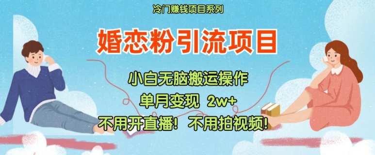 小红书婚恋粉引流，不用开直播，不用拍视频，不用做交付【揭秘】-第一资源网