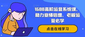 1688高阶运营系统课，助力业绩倍增，老板运营必学-第一资源网