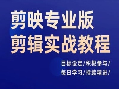 剪映专业版剪辑实战教程，目标设定/积极参与/每日学习/持续精进-第一资源网
