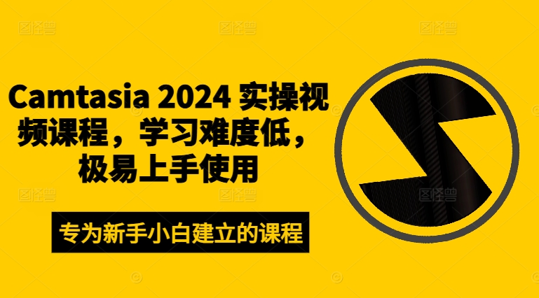 Camtasia 2024 实操视频课程，学习难度低，极易上手使用-第一资源网