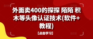 外面卖400的探探 陌陌 积木等头像认证技术(软件+教程)-第一资源网