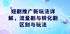 短剧推广新玩法详解,流量剧与转化剧区别与玩法-第一资源网