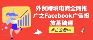 外贸跨境电商全网推广之Facebook广告投放基础课-第一资源网