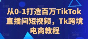 从0-1打造百万TikTok直播间短视频,Tk跨境电商教程-第一资源网