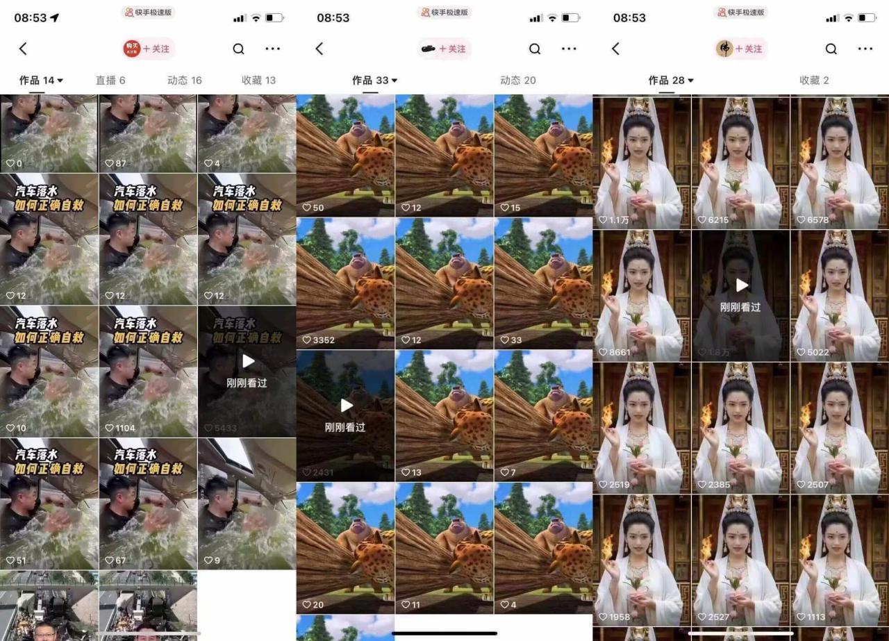 狗熊岭快手连怼技术，好物，涨粉都可以连怼-第一资源网