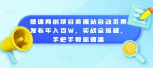 搭建网创项目资源站自动采集发布年入百W，实战全流程，手把手教你搭建【揭秘】-第一资源网