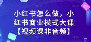 小红书怎么做，小红书商业模式大课【视频课非音频】-第一资源网