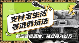 支付宝生活号军事赛道混剪玩法，纯原创视频，手把手教你实操落地，懒人必看【揭秘】-第一资源网