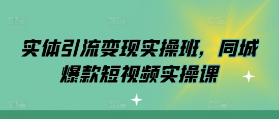 实体引流变现实操班，同城爆款短视频实操课-第一资源网