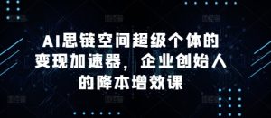 AI思链空间超级个体的变现加速器,企业创始人的降本增效课-第一资源网
