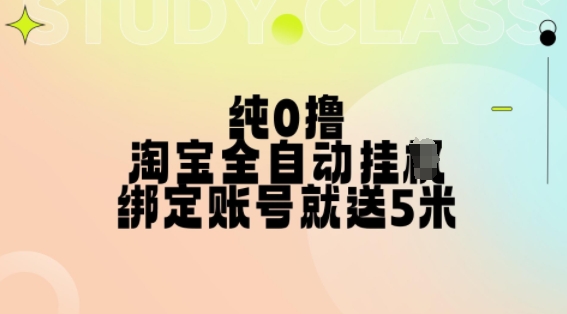 纯0撸，淘宝全自动挂JI，授权登录就得5米，多号多赚【揭秘】-第一资源网