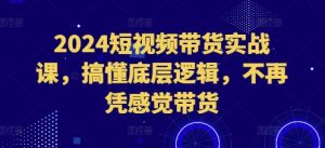 2024短视频带货实战课，搞懂底层逻辑，不再凭感觉带货-第一资源网
