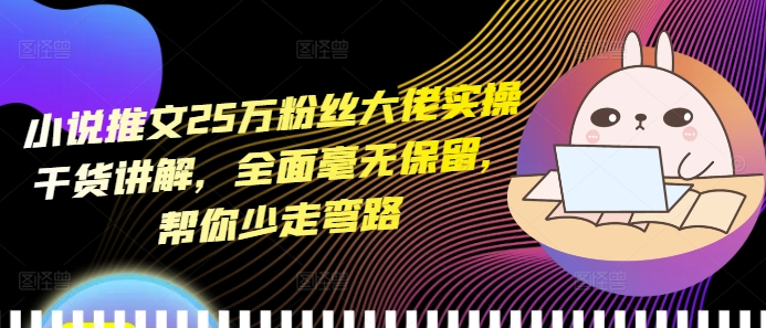 小说推文25万粉丝大佬实操干货讲解，全面毫无保留，帮你少走弯路-第一资源网