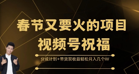 春节又要火的项目视频号祝福，分成计划+带货双收益，轻松月入几个W【揭秘】-第一资源网
