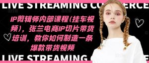 IP剪辑师内部课程(挂车视频)（更新12月），张兰电商IP切片带货培训，教你如何制造一条爆款带货视频-第一资源网