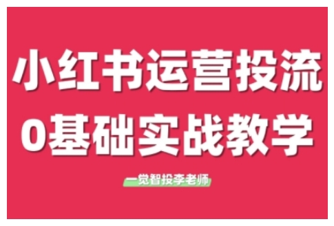小红书运营投流，小红书广告投放从0到1的实战课，学完即可开始投放-第一资源网