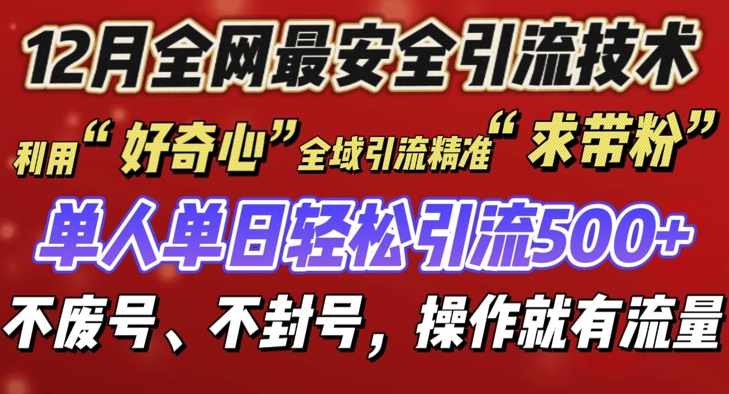 12 月份全网最安全引流创业粉技术来袭，不封号不废号，有操作就有流量【揭秘】-第一资源网