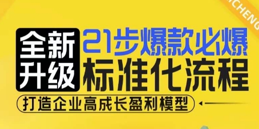 21步爆款必爆标准化流程，全新升级，打造企业高成长盈利模型-第一资源网