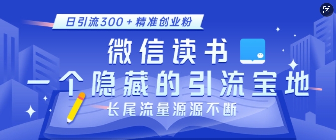 微信读书，一个隐藏的引流宝地，不为人知的小众打法，日引流300+精准创业粉，长尾流量源源不断-第一资源网