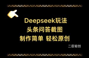 Deepseek头条问答截图,制作简单,轻松原创-第一资源网