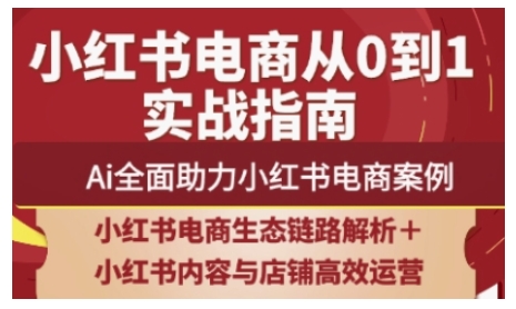 2025小红书电商全链路运营，Ai全面助力小红书电商案例-第一资源网