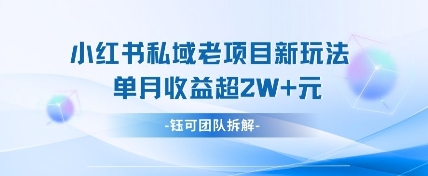 小红书私域项目新玩法，单月变现过W+-第一资源网