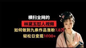 横扫全网的林黛玉怼人视频，如何做到九条作品涨粉7.8万，轻松日变现1k-第一资源网