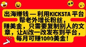 利用kicksta平台帮老外涨粉挣美金，每月收益1000美刀-第一资源网