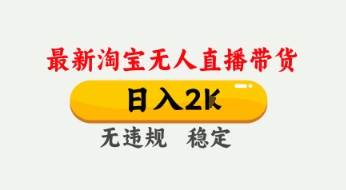 4月最新淘宝无人直播带货，日入数张，不违规不封号，独家技术，操作简单【揭秘】-第一资源网