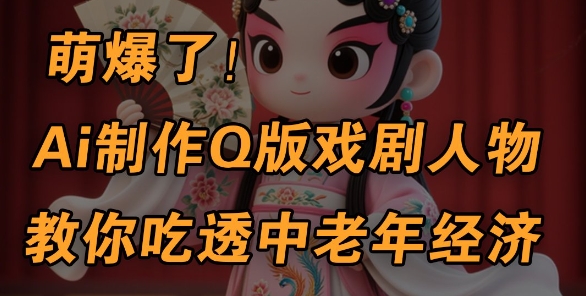 用Ai制作Q版戏剧人物，手把手教你吃透中老年经济，5分钟一个成品，多渠道变现-第一资源网