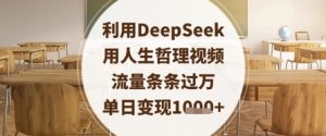 利用DeepSeek用人生哲理视频，流量条条过万，单日变现数张-第一资源网