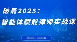 破局2025：智能体赋能律师实战课，打破编程壁垒，完成复杂任务，沉淀专属知识，赋能律师实务-第一资源网