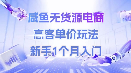咸鱼无货源电商，高客单价玩法，新手1个月入门-第一资源网