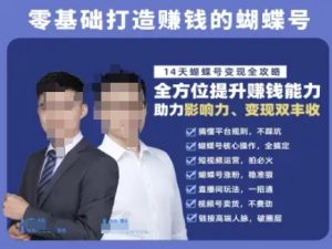 蝴蝶号专栏-视频号运营教程，零基础打造挣钱的蝴蝶号，14天蝴蝶号变现全攻略-第一资源网