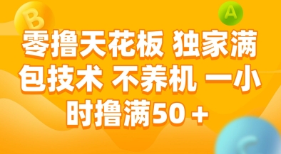 零撸天花板，独家满包技术，不用养机，一小时撸满50+，收益稳定【揭秘】-第一资源网
