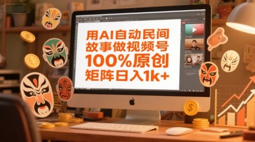 用AI自动民间故事做视频号，100%原创，矩阵日入1k+-第一资源网