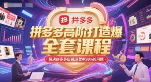 拼多多高阶打造爆款全套课程,解决拼多多店铺运营中99%的问题-第一资源网