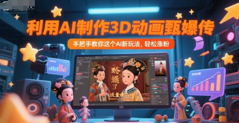 利用AI制作3D动画甄嬛传，流量爆了，手把手教你这个AI新玩法，轻松涨粉-第一资源网
