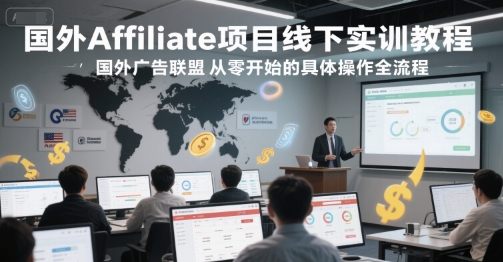 国外Affiliate项目线下实训教程，国外广告联盟从零开始的具体操作全流程-第一资源网