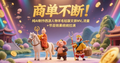 商单不断！纯AI制作西游人物羊毛毡版文旅MV，流量+节目效果统统拉满-第一资源网