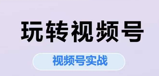 玩转视频号，视频号实战系列课-第一资源网